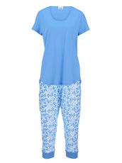 Schlafanzug Ascafa azur/weiß/bleu