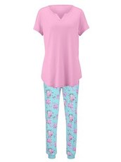 Schlafanzug Simone rose/aqua/pink/weiß/grau