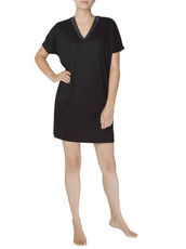 Oversized-Sleepshirt mit Seiden-Einsatz, Länge 90cm Calida schwarz