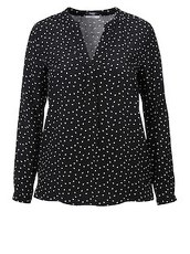 Verträumte V-Bluse mit Allover-Musterung Frapp black multicolor