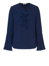 Bluse mit elegantem Rundhalsausschnitt Betty & Co Blue Ink - Blau