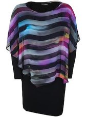 Jerseykleid mit gestreiftem Chiffon-Überwurf Doris Streich multicolor