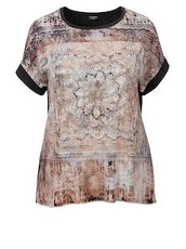 Stilvolles T-Shirt mit Ornamente-Druck Via Appia Due COGNAC MULTICOLOR