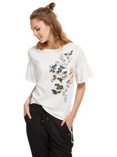 T-Shirt mit floralem Print Tom Tailor Denim black
