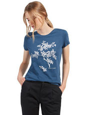 T-Shirt mit Blumen-Print Tom Tailor Denim washed berry