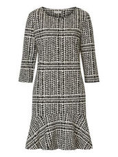 Kleid mit Allover Muster Betty & Co Schwarz/Weiß - Grau