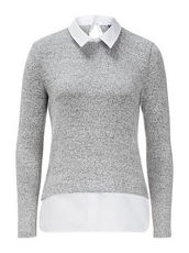 Super-Softes Shirt MORE & MORE grau-weiß