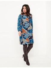 Kleid mit Ketten-Print Samoon Vibrant Teal