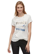 T-Shirt mit Galaxie-Print Tom Tailor Denim off white