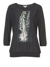 Shirt mit floralem Print Betty & Co Light Silver Melange - Grau