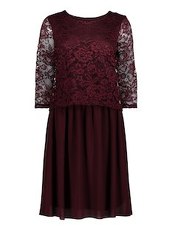 Kleid mit Spitzeneinsatz Cartoon Winetasting - Rot