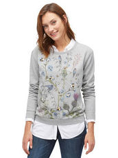 Sweatshirt mit floralem Print Tom Tailor silver melange