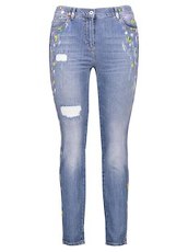 Jeans mit partiellem Print Samoon light blue Denim
