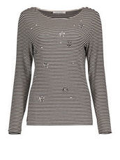 Shirt mit Streifen und Strasssteinen Betty Barclay Schwarz/Beige - Grau