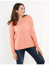 Pullover in Cold Pigement Dye Samoon Peach