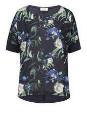 Shirt mit floralen Print Cartoon Dark Blue/Green - Blau