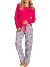 Pyjama mit V-Neck Seidensticker bright rose
