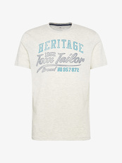 Tom Tailor Casual T-Shirt mit Schrift-Print, Herren, gray beige melange,...