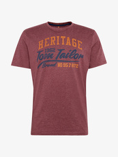 Tom Tailor Casual T-Shirt mit Schrift-Print, Herren, deep burgundy red,...