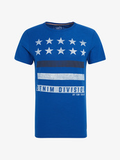 Tom Tailor Denim T-Shirt mit Pigmentdruck, Herren, arctic sea blue, Größe: M