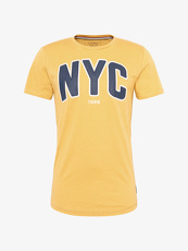 Tom Tailor Denim T-Shirt mit Schrift-Print, Herren, indian spice yellow,...