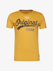 Tom Tailor Denim T-Shirt mit Logo-Print, Herren, indian spice yellow, Größe: M