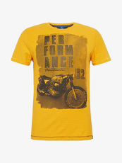 Tom Tailor Casual T-Shirt mit Foto-Print, Herren, indian summer yellow,...