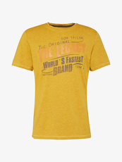Tom Tailor Casual T-Shirt mit Schrift-Print, Herren, indian summer yellow,...