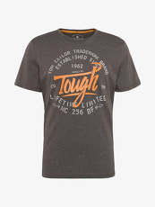 Tom Tailor Casual T-Shirt mit Schrift-Print, Herren, dark grey melange,...