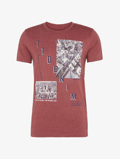 Tom Tailor Denim T-Shirt mit Foto-Print, Herren, fathers pipe red, Größe: XXL