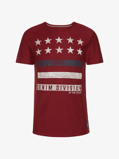 Tom Tailor Denim T-Shirt mit Pigmentdruck, Herren, fathers pipe red, Größe: XL