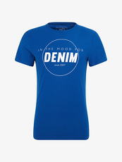 Tom Tailor Denim T-Shirt mit Schrift-Print, Herren, arctic sea blue, Größe: M