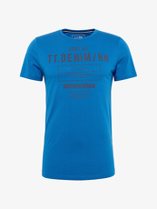 Tom Tailor Denim T-Shirt mit Schrift-Print, Herren, arctic sea blue, Größe: S