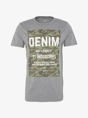 Tom Tailor Denim T-Shirt mit Camouflage-Print, Herren, heather grey melange,...