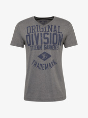 Tom Tailor Denim T-Shirt mit Schrift-Print, Herren, mid grey melange, Größe: S