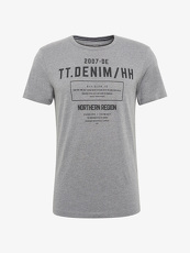 Tom Tailor Denim T-Shirt mit Schrift-Print, Herren, heather grey melange,...