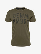 Tom Tailor Denim T-Shirt mit Schriftzug, Herren, woodland green, Größe: S