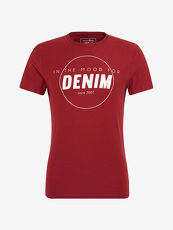 Tom Tailor Denim T-Shirt mit Schrift-Print, Herren, fathers pipe red, Größe: M