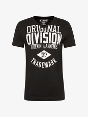 Tom Tailor Denim T-Shirt mit Schrift-Print, Herren, black, Größe: M