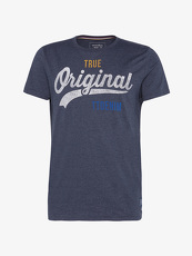 Tom Tailor Denim T-Shirt mit Logo-Print, Herren, black iris blue, Größe: S
