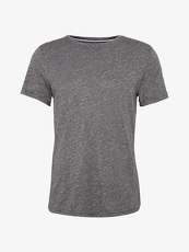 Tom Tailor Denim T-Shirt in Melange-Optik, Herren, black, Größe: M