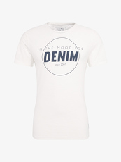 Tom Tailor Denim T-Shirt mit Schrift-Print, Herren, slightly creamy, Größe: XL