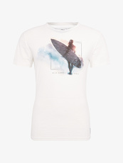 Tom Tailor Denim T-Shirt mit Foto-Print, Herren, slightly creamy, Größe: S