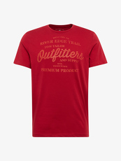 Tom Tailor Casual T-Shirt mit Schrift-Print, Herren, dull red, Größe: M