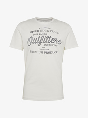 Tom Tailor Casual T-Shirt mit Schrift-Print, Herren, off white, Größe: M