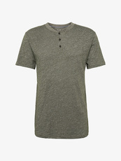 Tom Tailor Denim T-Shirt mit kurzer Knopfleiste, Herren, woodland green,...