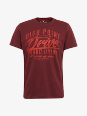 Tom Tailor Casual T-Shirt mit Schrift-Print, Herren, tawny port red, Größe: S