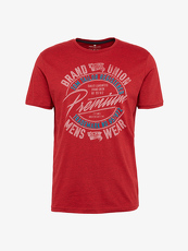 Tom Tailor Casual T-Shirt mit Schrift-Print, Herren, scarlet red, Größe: XXL