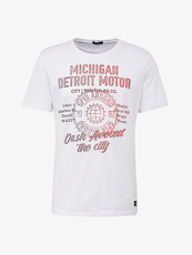 Tom Tailor Casual T-Shirt in Vintage-Optik mit Print, Herren, white, Größe:...