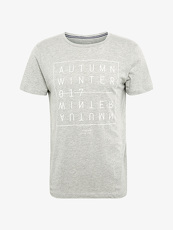 Tom Tailor Denim T-Shirt mit Schrift-Print, Herren, melange, Größe: L